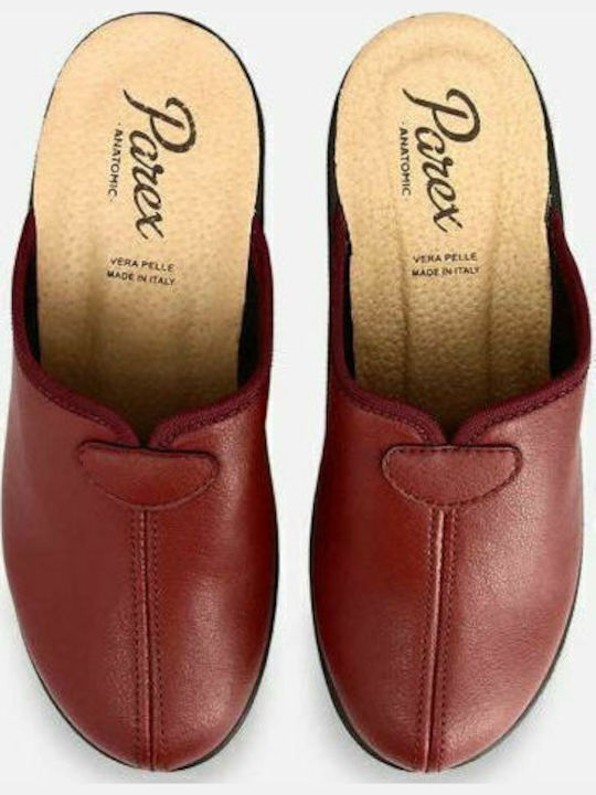 Anatomical Leather Women's Slippers Burgundy