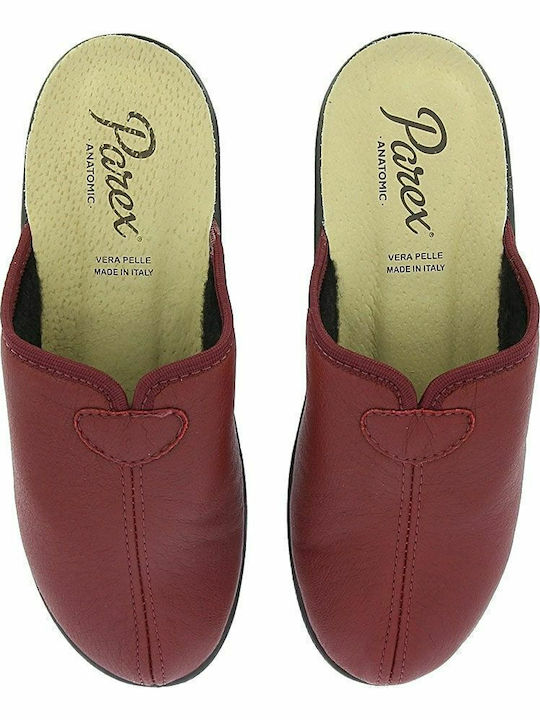 Anatomical Leather Women's Slippers Burgundy