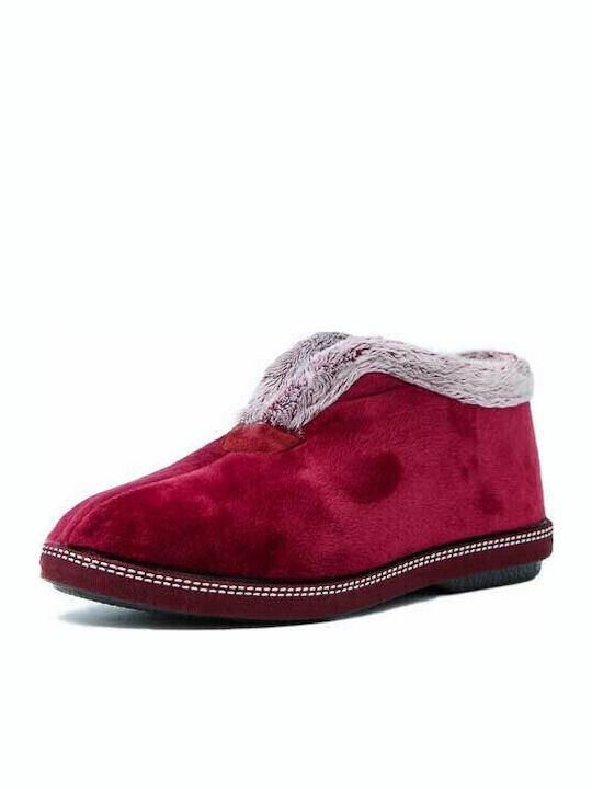16003 Anatomical Women's Slippers with Fur Burgundy