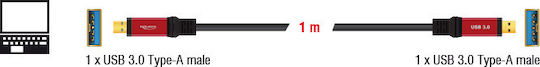 DeLock USB 3.0 Cablu USB-A - USB-A Negru 2m 82745