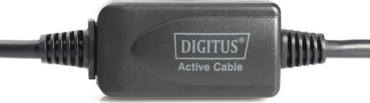 Digitus USB 2.0 Kabel USB-A-Stecker - USB-A-Buchse Schwarz 15m DA-73101