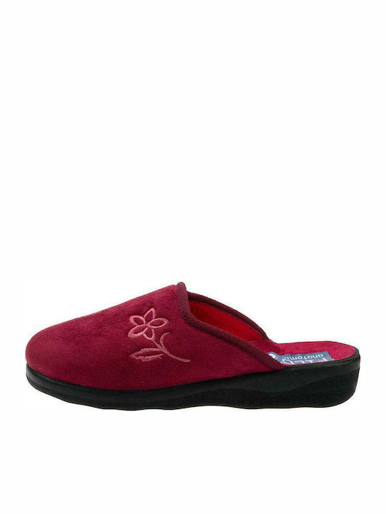 CLARA-F04 Anatomical Women's Slippers Burgundy
