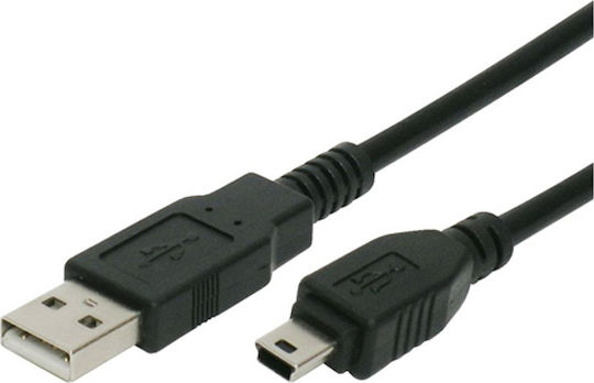 Tele USB 2.0 Kabel USB-A-Stecker - Mini-USB-B-Stecker Schwarz 2m