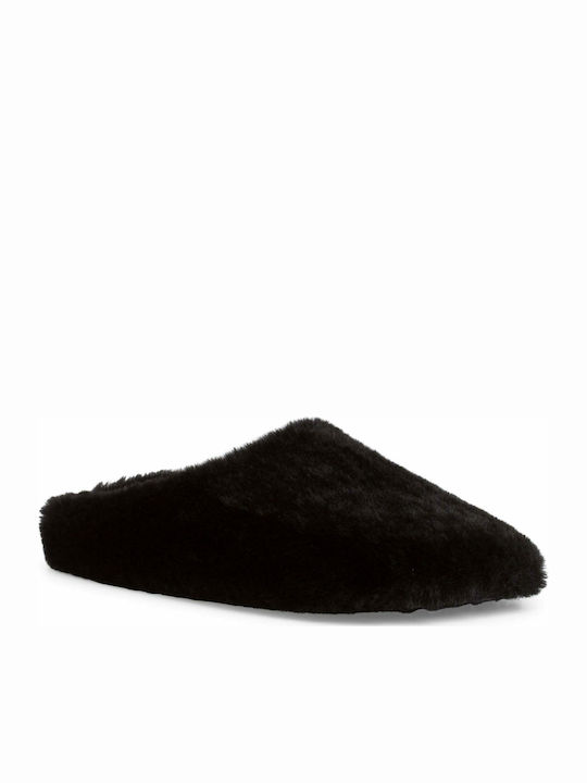 Winter Women's Slippers with Fur Black