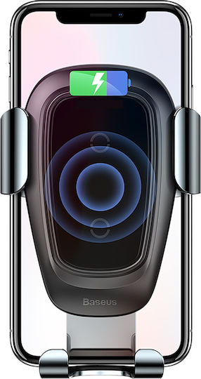 Baseus Gravity Metal Car Mobile Mount 4" - 6.5" with Adjustable Hooks Black
