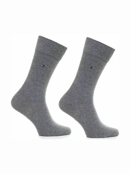 Tommy Hilfiger Men's Solid Color Socks Grey Melange 2Pack