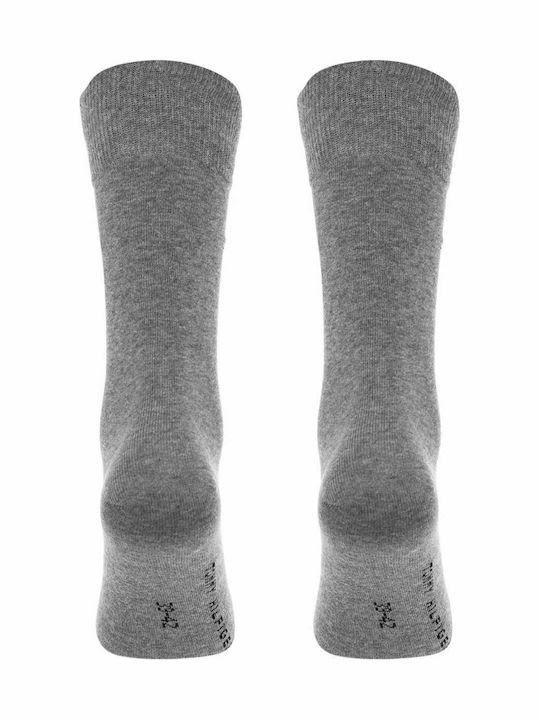 Tommy Hilfiger Men's Solid Color Socks Grey Melange 2Pack