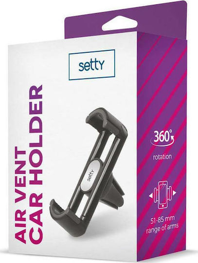 Setty Air Vent Holder Car Mobile Mount with Adjustable Hooks Black