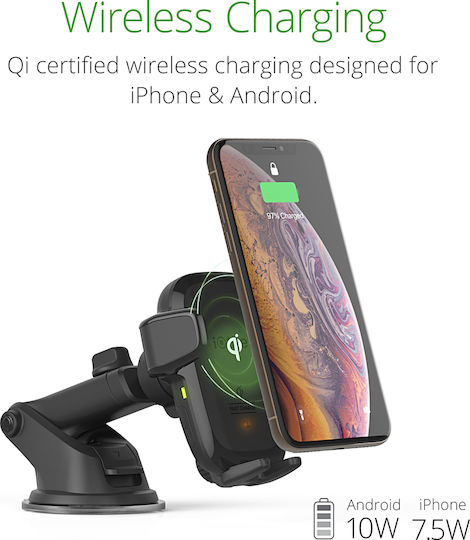 iOttie Βάση Κινητού Αυτοκινήτου Auto Sense Wireless με Ρυθμιζόμενα Άγκιστρα και Ασύρματη Φόρτιση