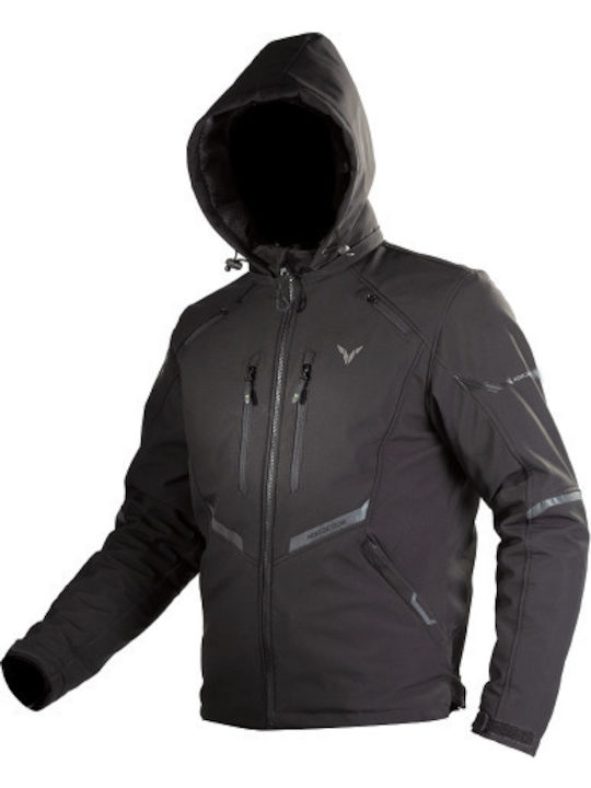 Nordcode X-City Herren Motorradjacke Softshell 4 Jahreszeiten Wasserdicht Schwarz
