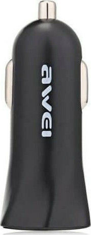 Awei C-300 Зарядно за кола 2.4Спецификация с Портове: 2xUSB Черен Цвят