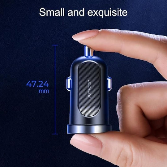 Joyroom Φορτιστής Αυτοκινήτου C-A08 30W 1.5A με Θύρες: 1xUSB 1xType-C Μαύρος