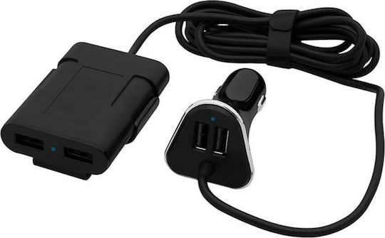Blow DM-744 Зарядно за кола 48W 9.6Спецификация с Портове: 4xUSB Син Цвят