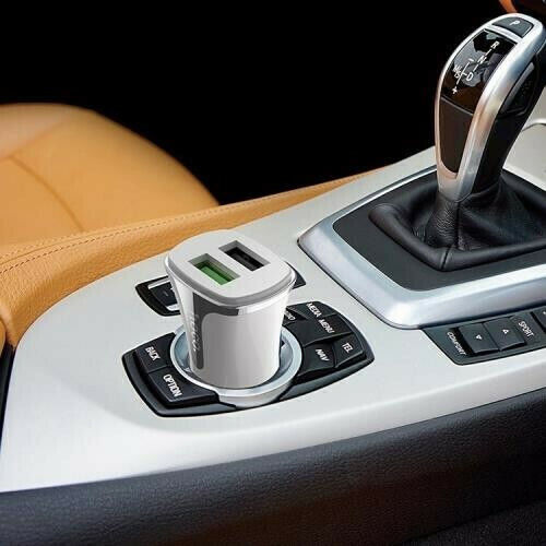 Hoco Z31 Car Charger 18W 3A Fast Charging with Ports: 2xUSB White Color