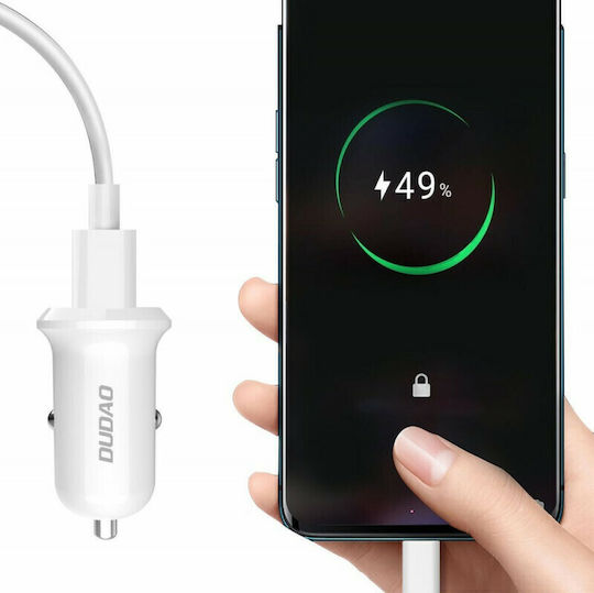 Dudao R4 Încărcător Auto 15W 4A Încărcare Rapidă cu un Port: 1xUSB Alb Culoare