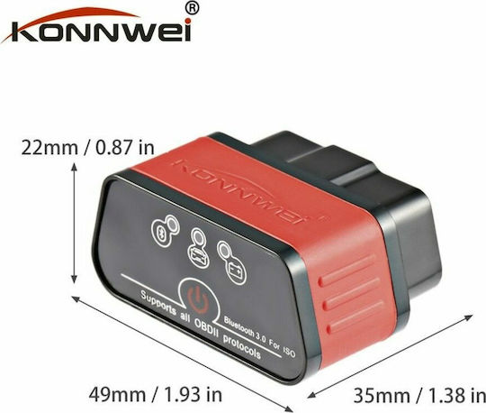 Konnwei Car Diagnostic ELM 327 OBD 2 with Bluetooth Compatible with Android