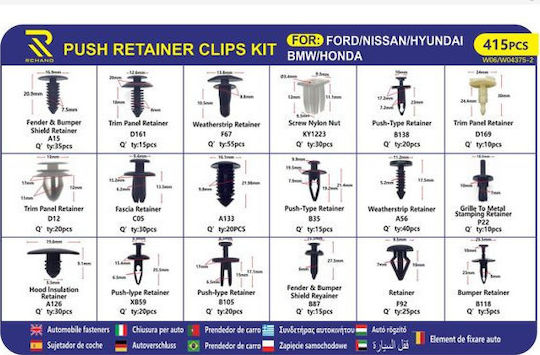 Car Plastic Clips 415 Pieces