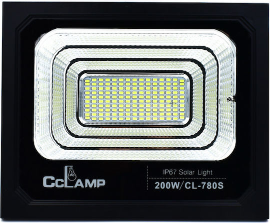Waterproof Solar LED Floodlight 200W Natural White with Remote Control IP67