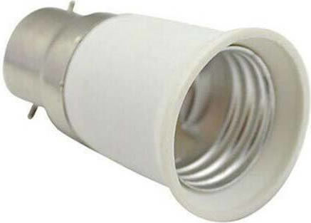 GloboStar Socket Adapter from B22 to E27 in White color Set 1pcs 02227