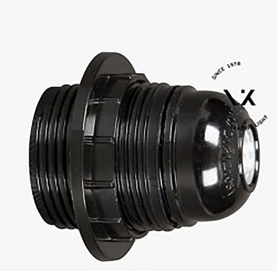 VK Lighting Stromstecker mit Steckdosenbuchse E27 in Schwarz Farbe Set 1Stück 35125-020639