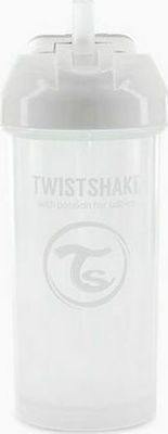 Twistshake Baby & Kleinkind Becher Straw Cup aus Kunststoff Weiß 1Stück 360ml für 6m+m+