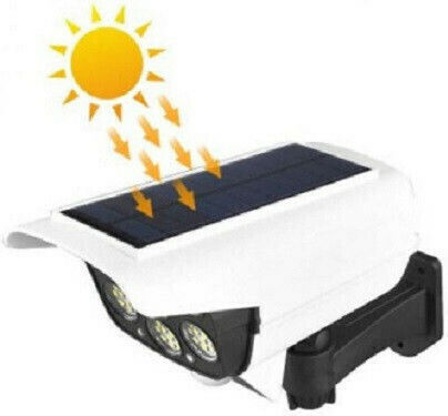 Pals Solar Dummy Surveillance Bullet Camera with LED Lighting White