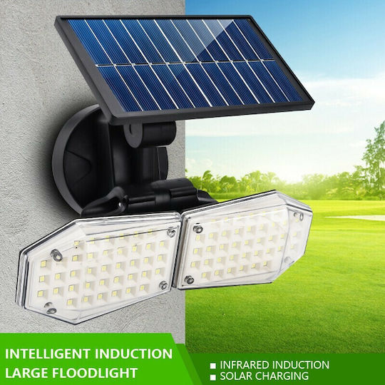 Factory Στεγανός Ηλιακός Προβολέας LED 2.5W Ψυχρό Λευκό 6000K με Αισθητήρα Κίνησης IP65