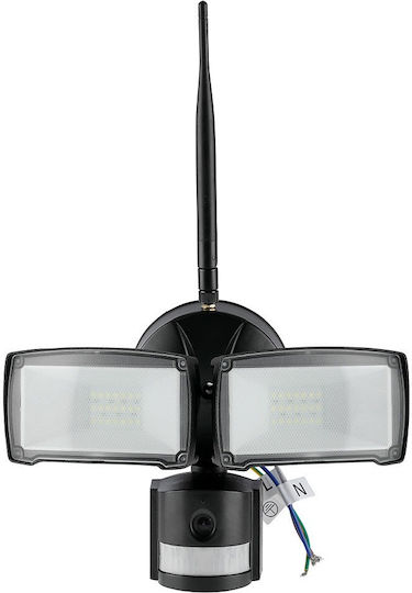 V-TAC Waterproof LED Flood Light 18W Cold White 6000K WiFi with Motion Sensor IP65