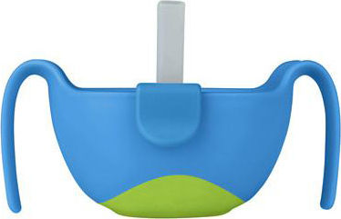 B.Box Baby Cup with Handles and Straw Bowl Straw made of Plastic Blue 250ml for 6m+m+