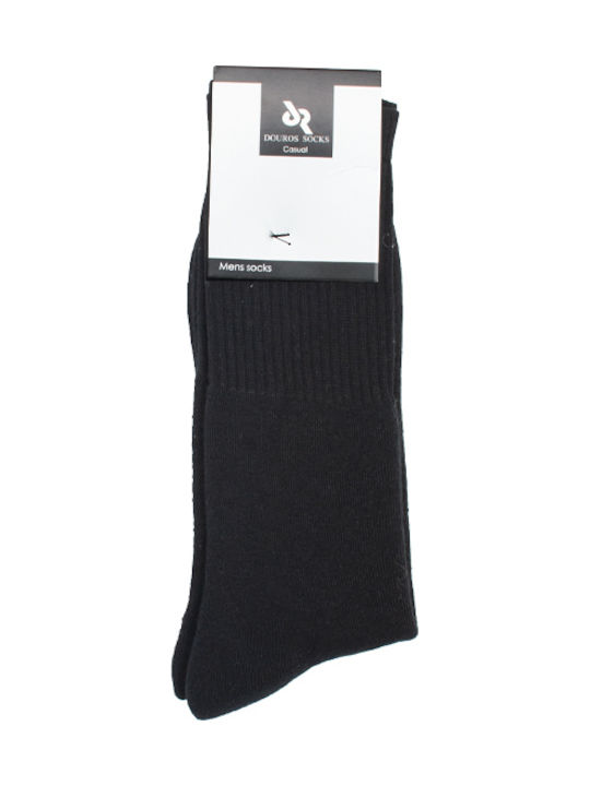 Douros Socks 490 Men's Solid Color Socks Black