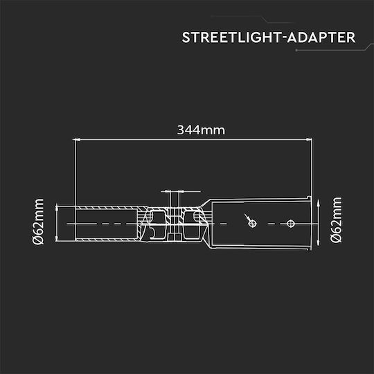 V-TAC Mounting Base for Lighting Fixtures made of Aluminum Arm Black 3624