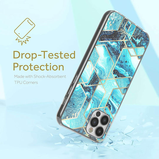 Ghostek Stylish Scarlet Back Cover Σιλικόνης Blue Waves (iPhone 12 / 12 Pro)