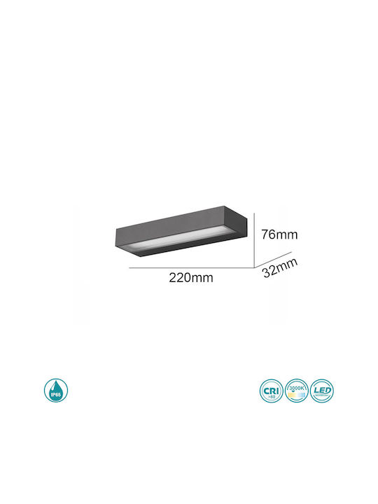 SoleLuce Aplica de exterior montată pe perete LED IP65