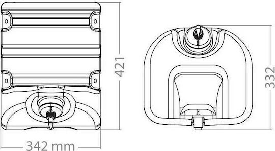 Lampa L6702.4 Πλαστικό Μπιτόνι με Κάνουλα και Δοχείο Σαπουνιού 30lt