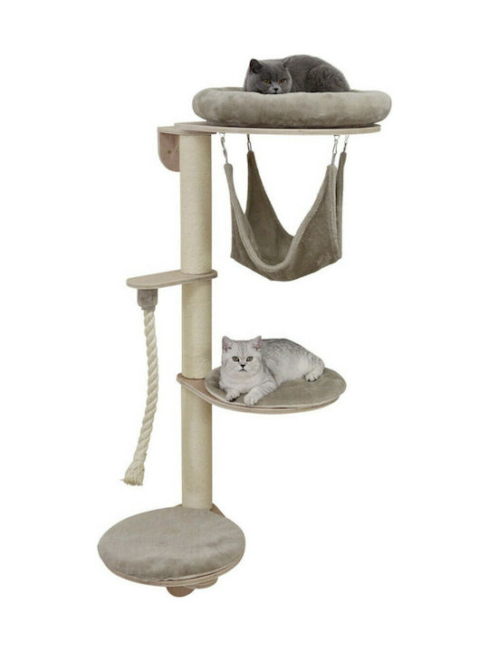 Kerbl Grappa Scratching Post Cat Trees Beige Wall Mounted 4 levels 80x53x204cm