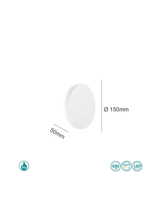 SoleLuce Επιτοίχια Εξωτερική Πλαφονιέρα LED IP54