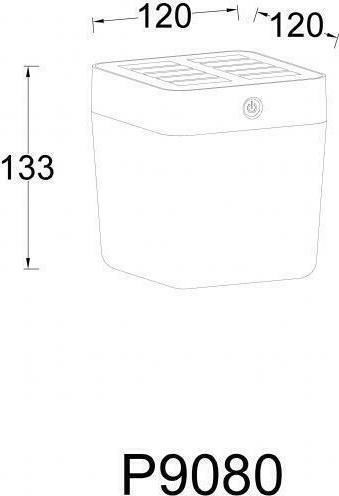 Lutec Cube Solar Light Floor 1W 100lm Warm White 3000K with Photocell IP44 12cmx12cmx13.3cmcm