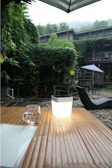 Lutec Cube Solar Light Floor 1W 100lm Warm White 3000K with Photocell IP44 12cmx12cmx13.3cmcm