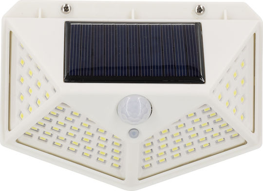 GloboStar Επιτοίχιο Ηλιακό Φωτιστικό 10W 1000lm Ψυχρό Λευκό 6000K με Αισθητήρα Κίνησης και Φωτοκύτταρο IP65 13.6x5.2x9εκ.