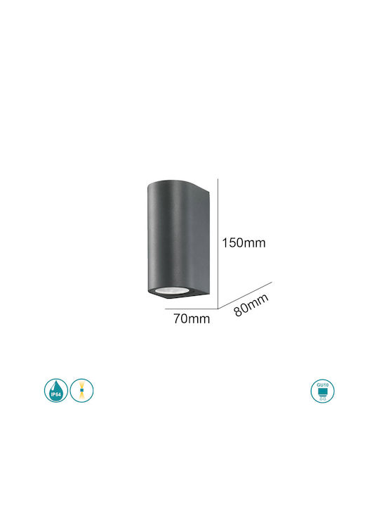 SoleLuce Wandmontiertes Außen-Spotlight GU10 IP54