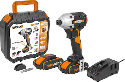 Worx Impact Screwdriver Battery Brushless 20V 2x2Ah