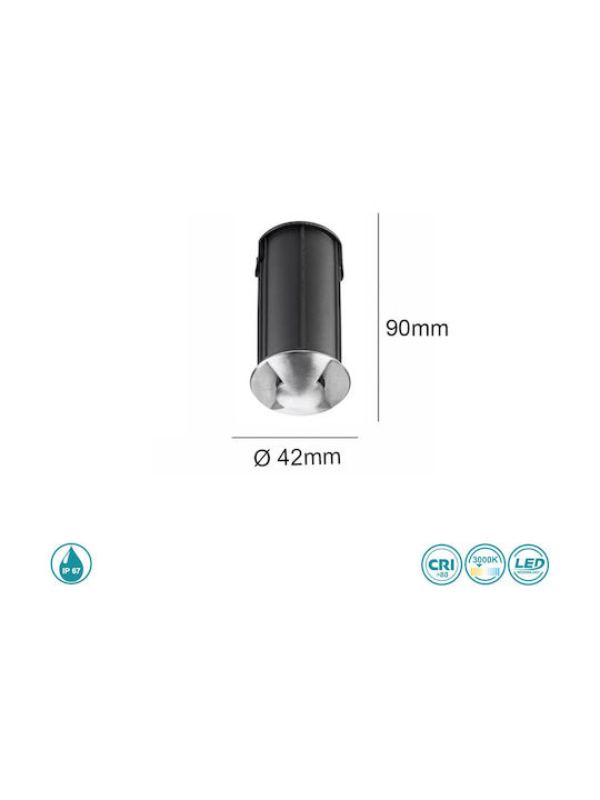 SoleLuce Außenstehlampe Spot IP67 Silber
