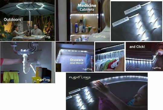 LED Leuchte für Schränke mit Batteriebetrieben, Lichtsensor und Klebebefestigung Flexi Lites 2Stück