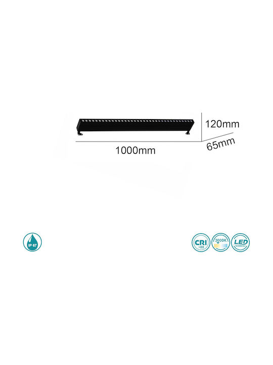 SoleLuce Außenstehlampe Wall Washer 300W IP67 Schwarze