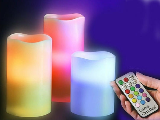 Διακοσμητικό Φωτιστικό LED RGB Κερί 3τμχ