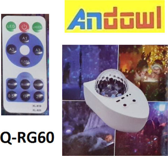 Andowl Projector Διακοσμητικό Φωτιστικό Star Projector LED RGB Party Light 10x17εκ.