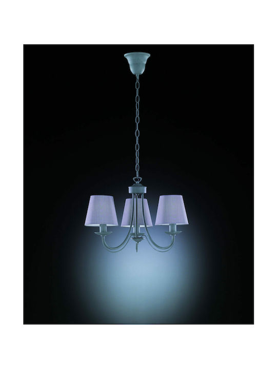 Trio Lighting Cortez Πολυέλαιος 3xE14 Ø66cm με Καπέλα Γκρι 110600378