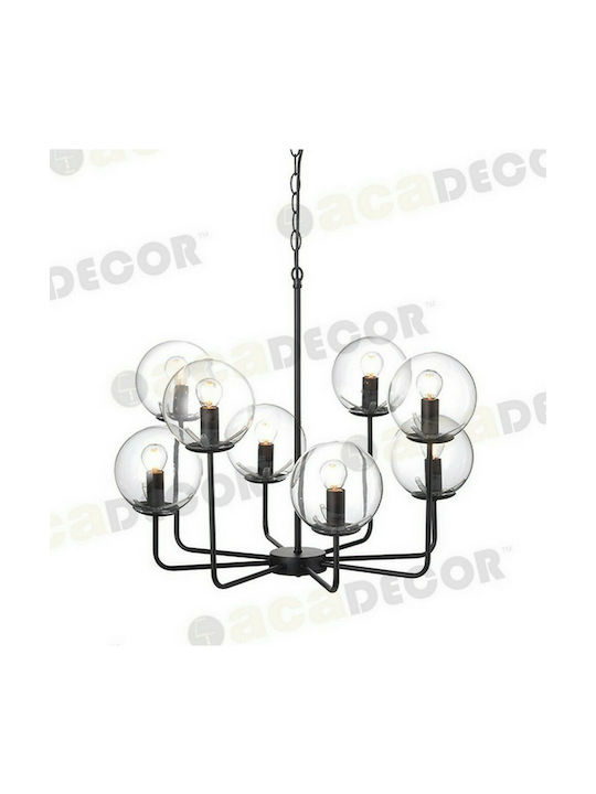 Aca Chandelier 8xE14 Black 65cm OD905808PCL