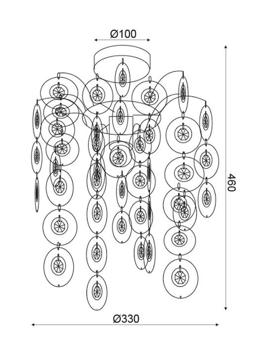 Aca Faidra Chandelier 1xE27 Silver SF171411C