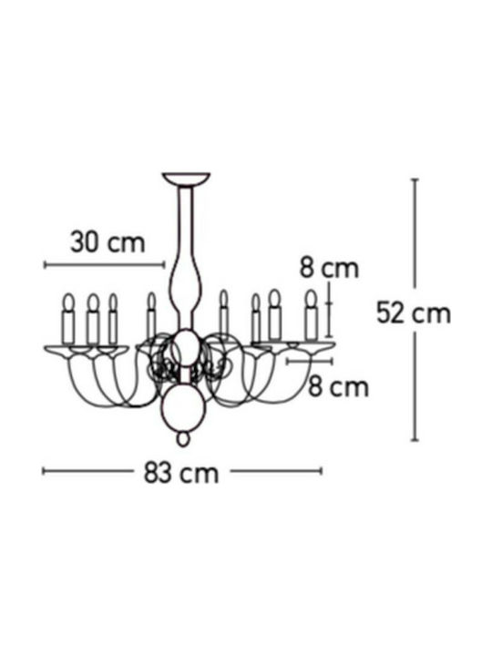Inlight Chandelier Lampshade 8xE14 White 83cm 5311-8